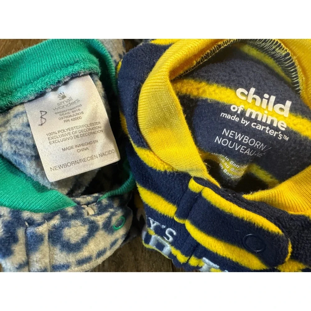Baby‎ Boy Newborn Fleece Sleepers Clothes Lot Bundle Sleep N Play Outfits Mommy